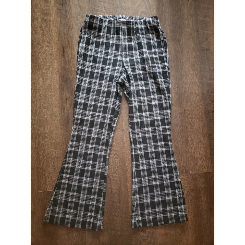 Juniors Sz 3 Plaid Pull-on Flair Pants